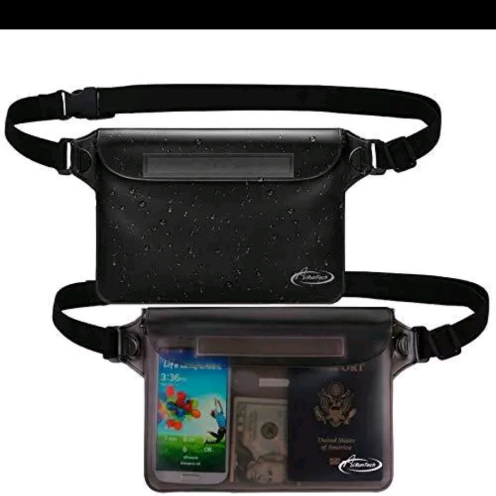 AiRunTech Waterproof Pouch with Waist Strap (2 Pack) | Beach Accessories New